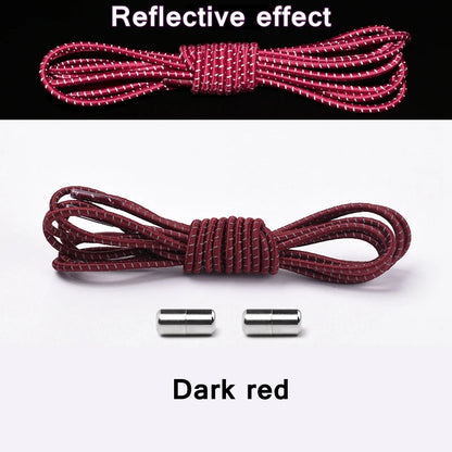 no tie shoelaces, elastic shoelaces, round shoelaces, no tie laces, elastic laces, tie shoelaces, reflective laces, tieless shoelaces

