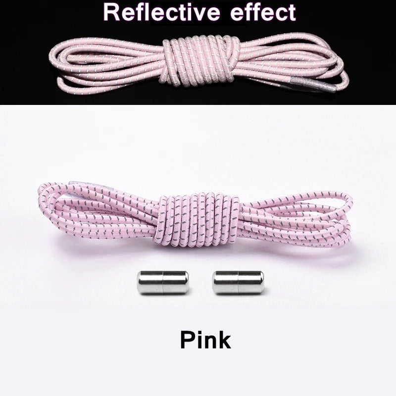 no tie shoelaces, elastic shoelaces, round shoelaces, no tie laces, elastic laces, tie shoelaces, reflective laces, tieless shoelaces

