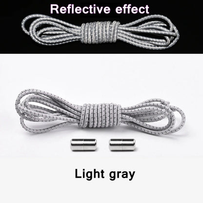 no tie shoelaces, elastic shoelaces, round shoelaces, no tie laces, elastic laces, tie shoelaces, reflective laces, tieless shoelaces

