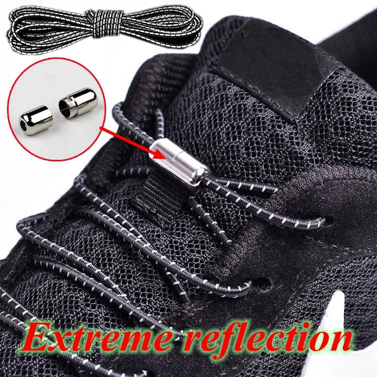 no tie shoelaces, elastic shoelaces, round shoelaces, no tie laces, elastic laces, tie shoelaces, reflective laces, tieless shoelaces


