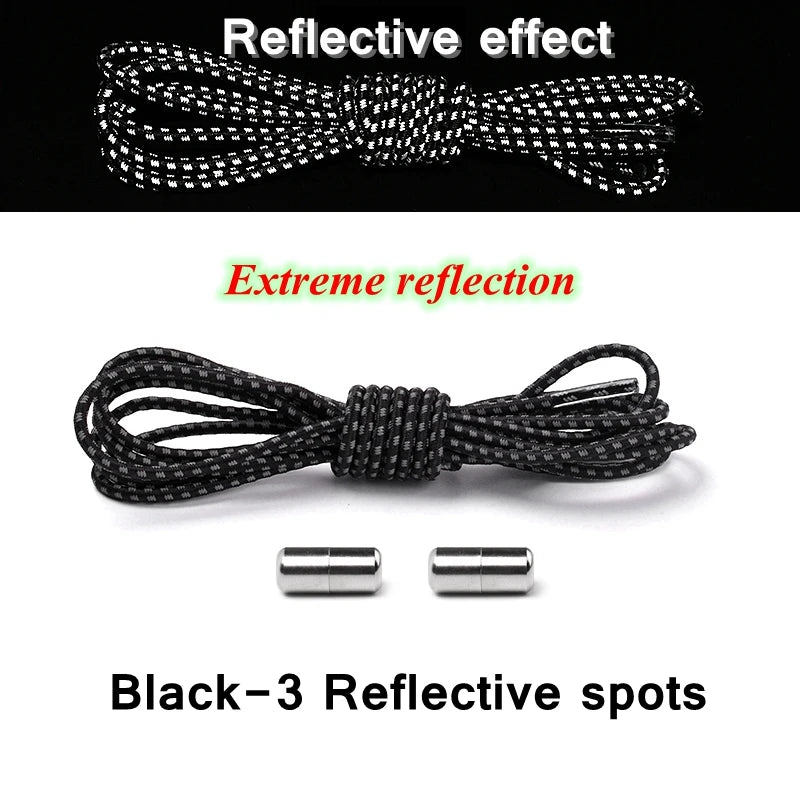 no tie shoelaces, elastic shoelaces, round shoelaces, no tie laces, elastic laces, tie shoelaces, reflective laces, tieless shoelaces

