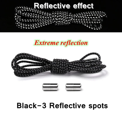 no tie shoelaces, elastic shoelaces, round shoelaces, no tie laces, elastic laces, tie shoelaces, reflective laces, tieless shoelaces

