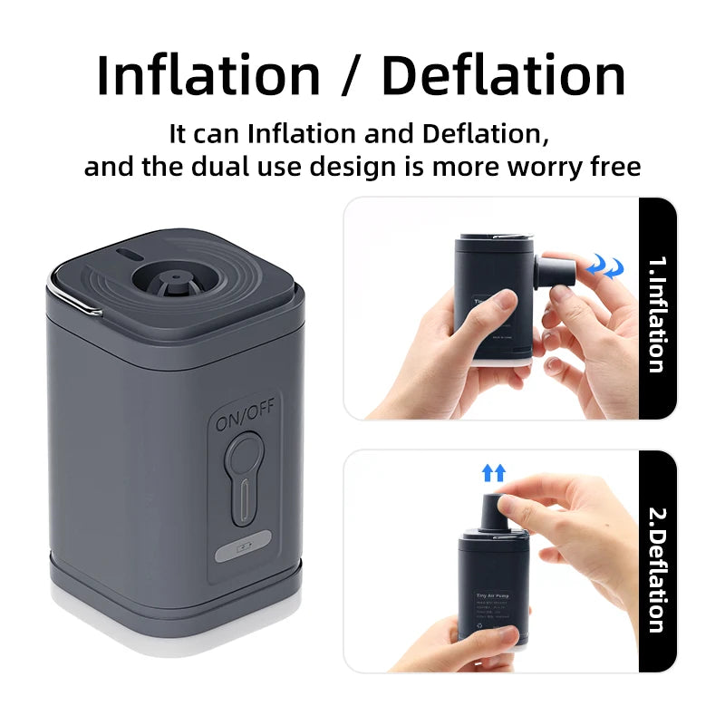 Portable Wireless Electric Air Pump - Inflator/Deflator for Cushions, Beds, Boats
