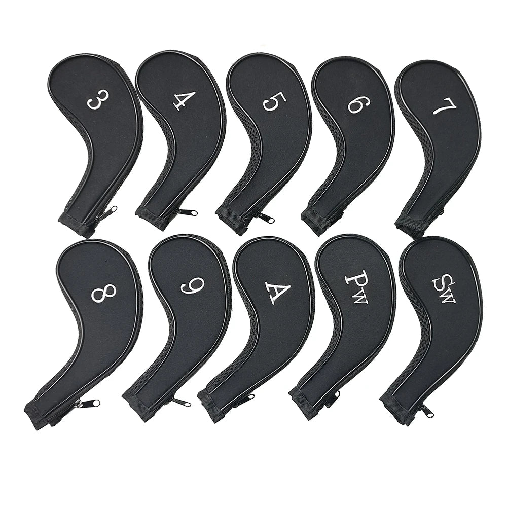 10-Piece Set Zipper Golf Club Headcovers