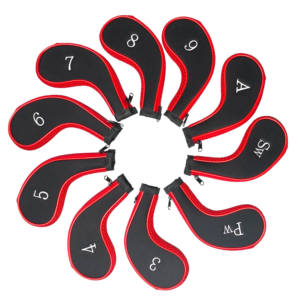 Ensemble de 10 couvre-chefs de club de golf à fermeture éclair