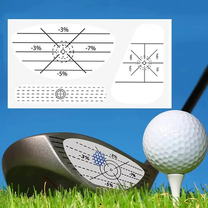 golf impact tape, golf swing training aid, golf club face stickers, golf swing trainer, golf training aids, tour striker smart ball