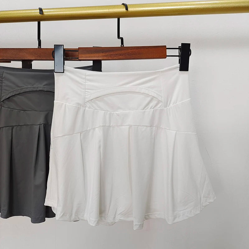 Jupe-short de sport taille haute avec protection UV pour femme