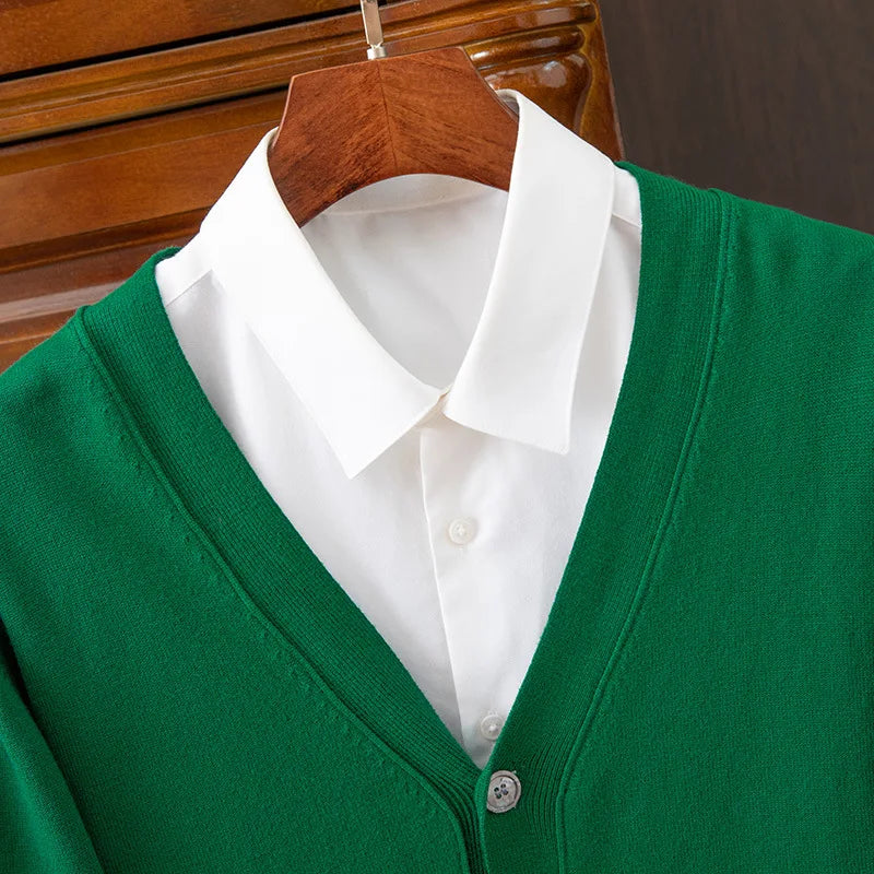 BROWON Classic V-Neck Cardigan

