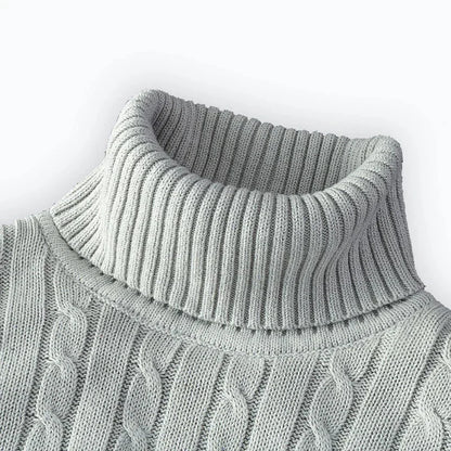 Men's Thin Elastic Knitted High Neck Sweater
