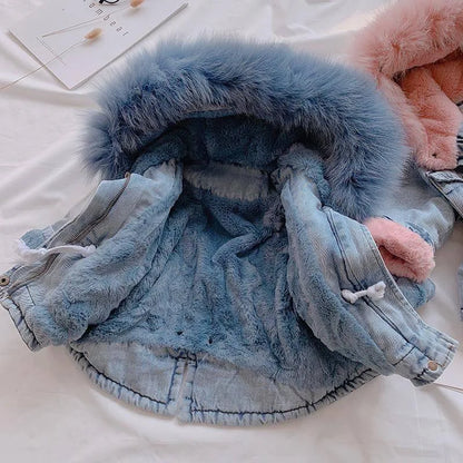 hooded denim jacket

