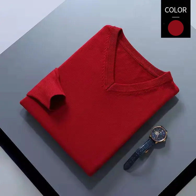 Classic V-Neck Cashmere Blend Pullover
