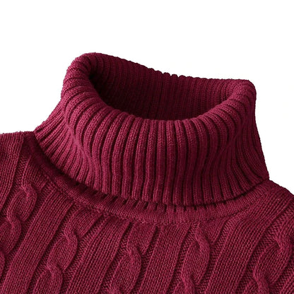 Men's Thin Elastic Knitted High Neck Sweater
