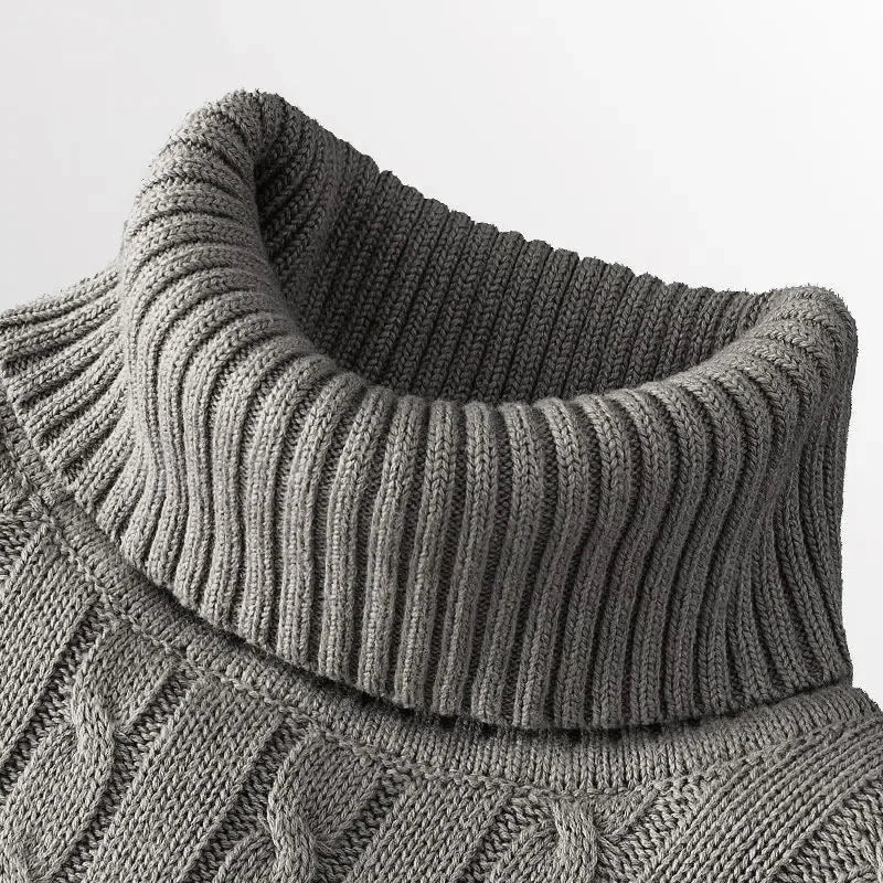 Men's Thin Elastic Knitted High Neck Sweater
