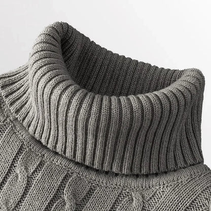 Men's Thin Elastic Knitted High Neck Sweater

