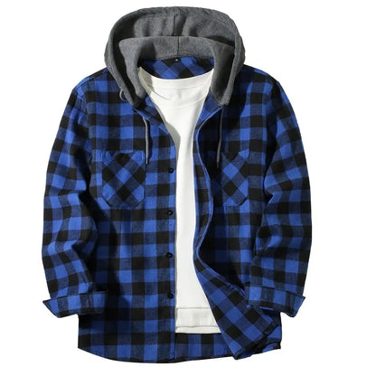 mens hooded flannel

