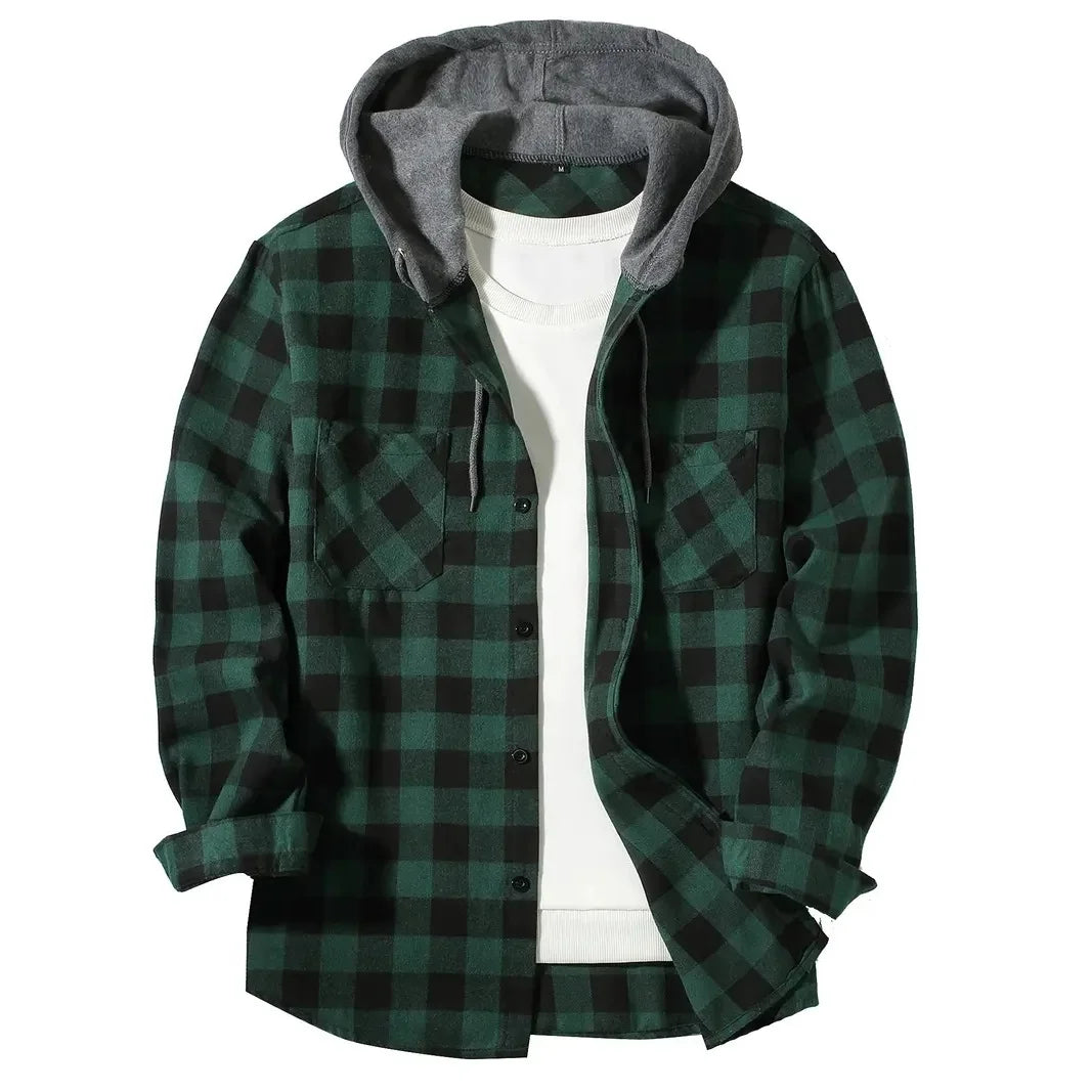 mens hooded flannel

