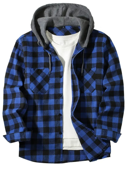 mens hooded flannel

