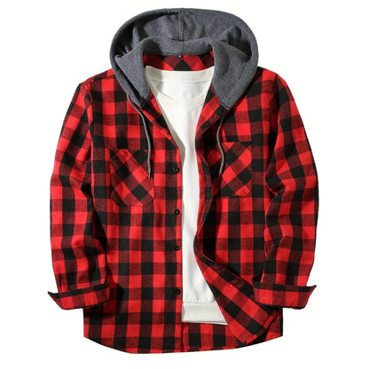 mens hooded flannel

