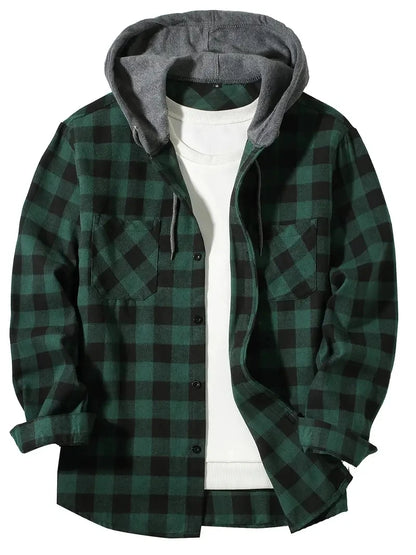mens hooded flannel

