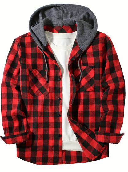 mens hooded flannel


