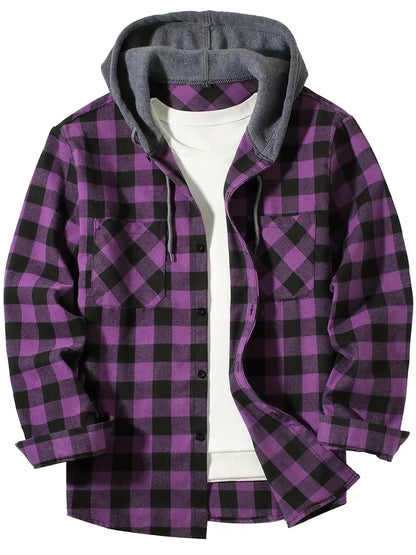 mens hooded flannel

