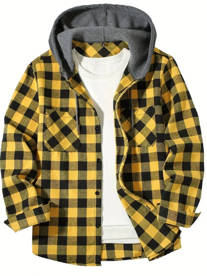 mens hooded flannel

