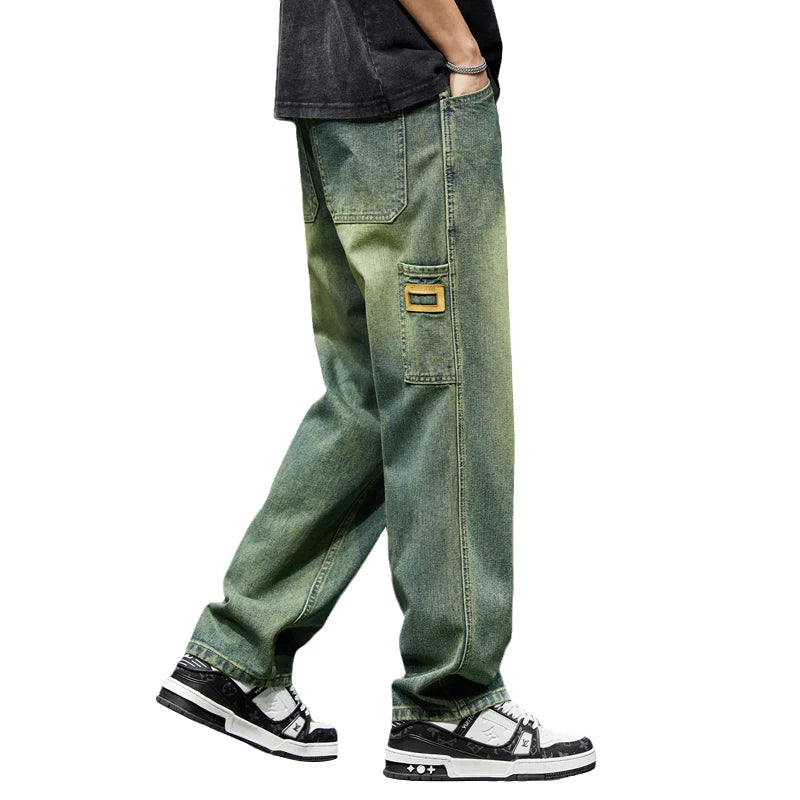 mens wide leg jeans

