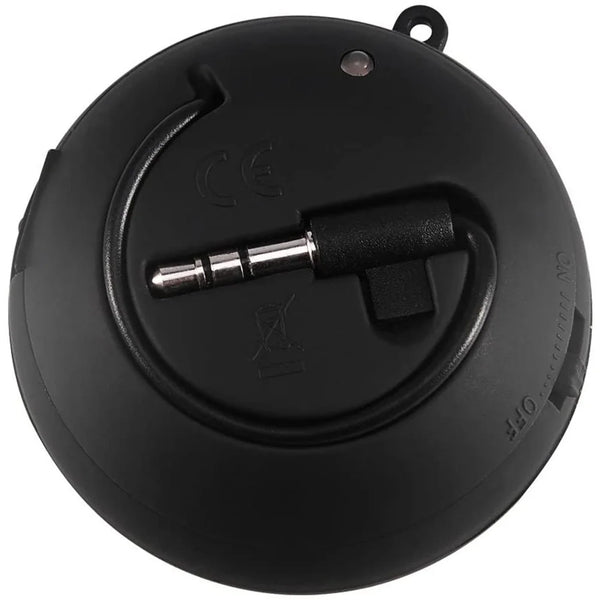 Mini portable speaker with metal cabinet for travel and computer use.