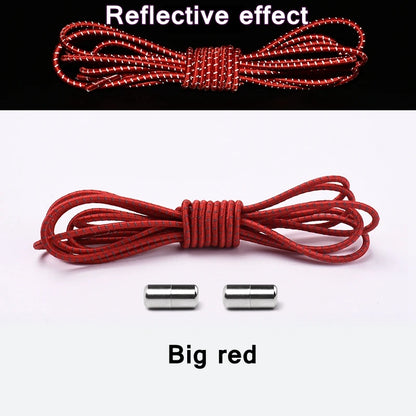 no tie shoelaces, elastic shoelaces, round shoelaces, no tie laces, elastic laces, tie shoelaces, reflective laces, tieless shoelaces

