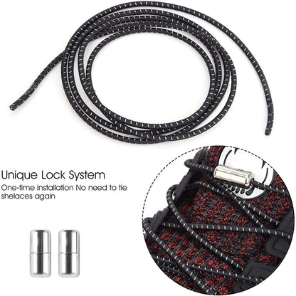 no tie shoelaces, elastic shoelaces, round shoelaces, no tie laces, elastic laces, tie shoelaces, reflective laces, tieless shoelaces
