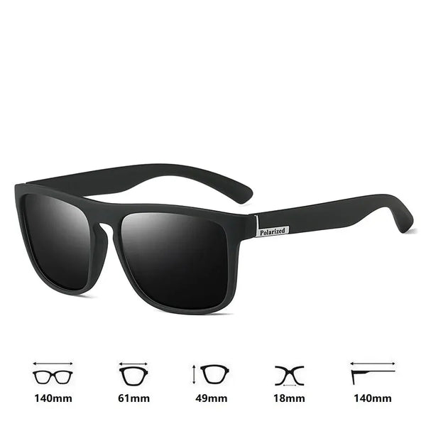 Unisex fashion sunglasses showing anti-glare Polaroid lenses and UV400 protection.
