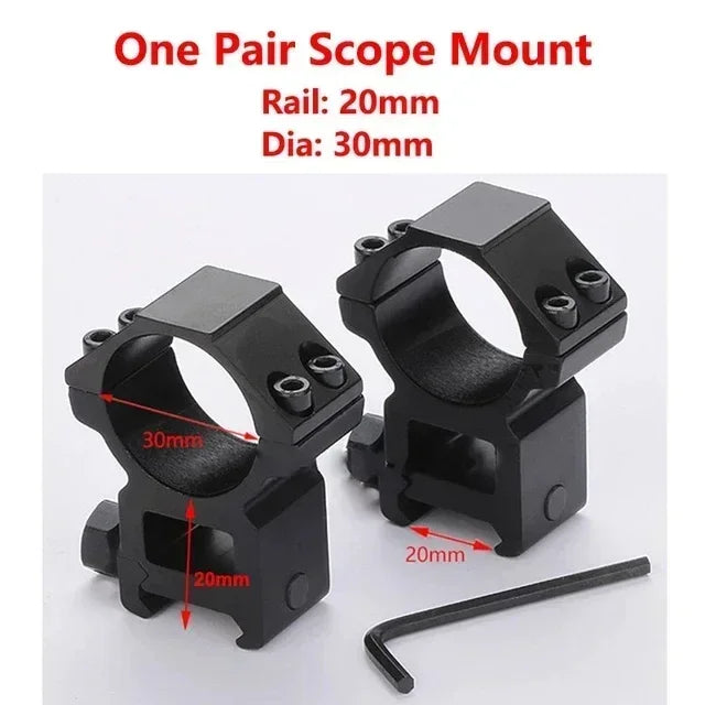 2PCS Hunting Rifle Scope Mount Rings for 25.4mm/30mm Tubes - 11mm/20mm Rails
