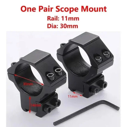 2PCS Hunting Rifle Scope Mount Rings for 25.4mm/30mm Tubes - 11mm/20mm Rails
