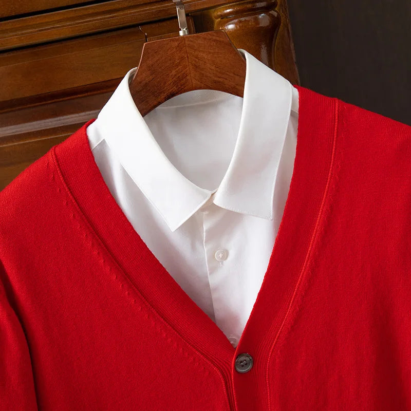 BROWON Classic V-Neck Cardigan
