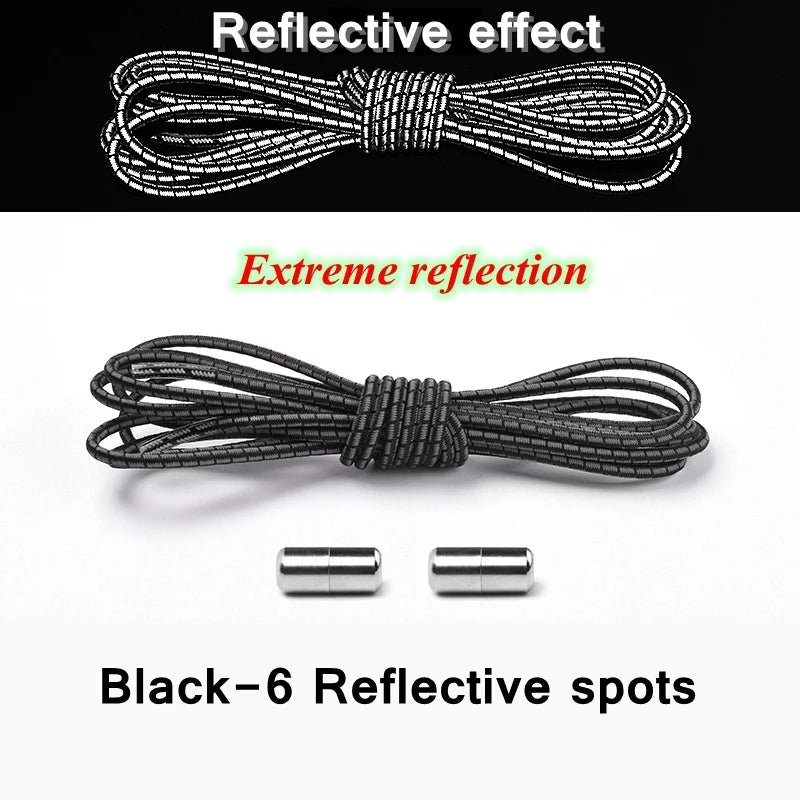 no tie shoelaces, elastic shoelaces, round shoelaces, no tie laces, elastic laces, tie shoelaces, reflective laces, tieless shoelaces

