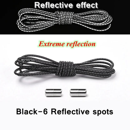 no tie shoelaces, elastic shoelaces, round shoelaces, no tie laces, elastic laces, tie shoelaces, reflective laces, tieless shoelaces


