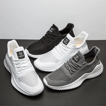 White Men's Walking and Running Sneakers
