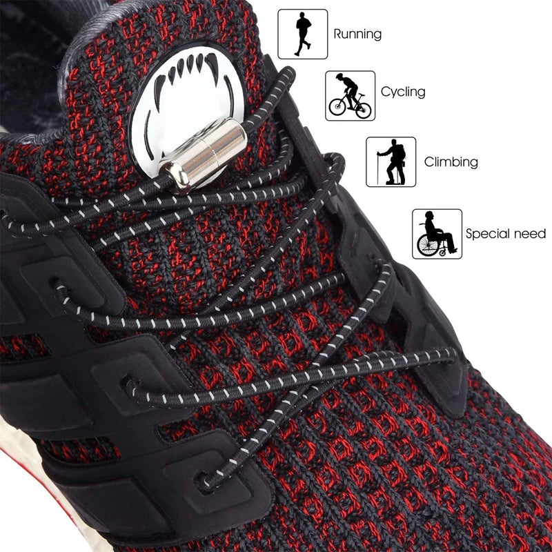 no tie shoelaces, elastic shoelaces, round shoelaces, no tie laces, elastic laces, tie shoelaces, reflective laces, tieless shoelaces
