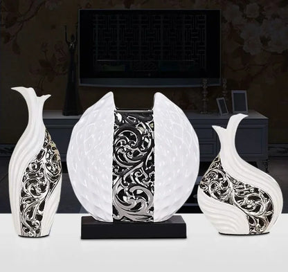 White/silver Arrangement Flower Art Vases - Wedding Home Decoration