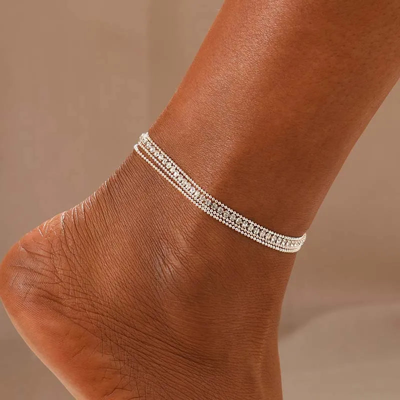 silver anklets for women