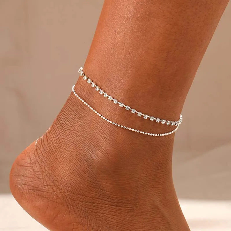 silver anklets for women