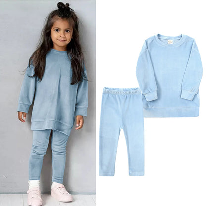 spring velvent suit for kids

