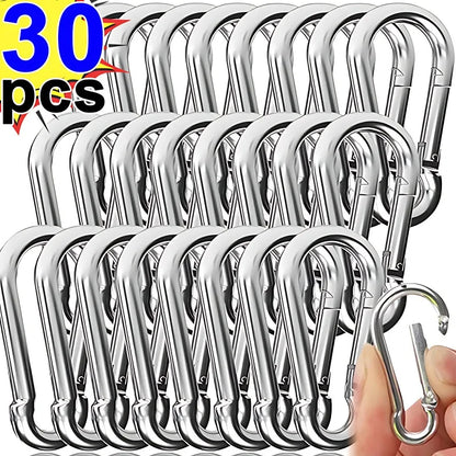 10/20/30Pcs Mini Aluminum Carabiner Keychains - D-Ring Clips, Snap Hooks
