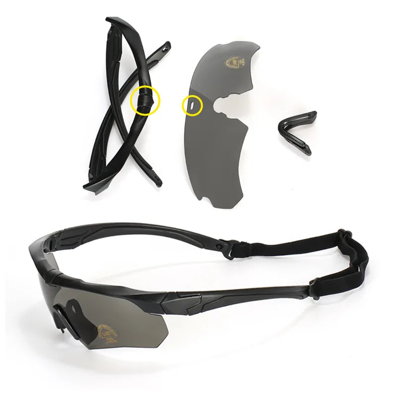 Polarized Tactical Goggles - 3-Lens Set Windproof Dustproof
