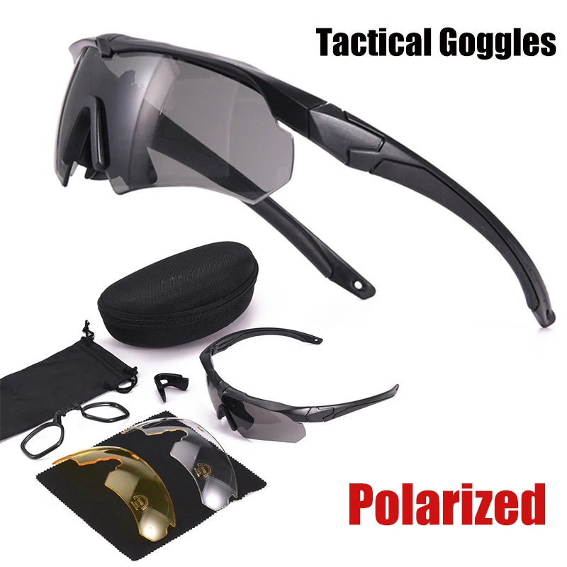Polarized Tactical Goggles - 3-Lens Set Windproof Dustproof
