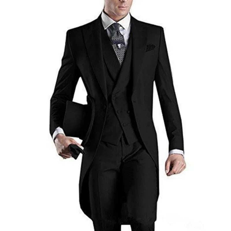 Custom Tailcoat Suits for Men - White/Black/Grey/Burgundy
