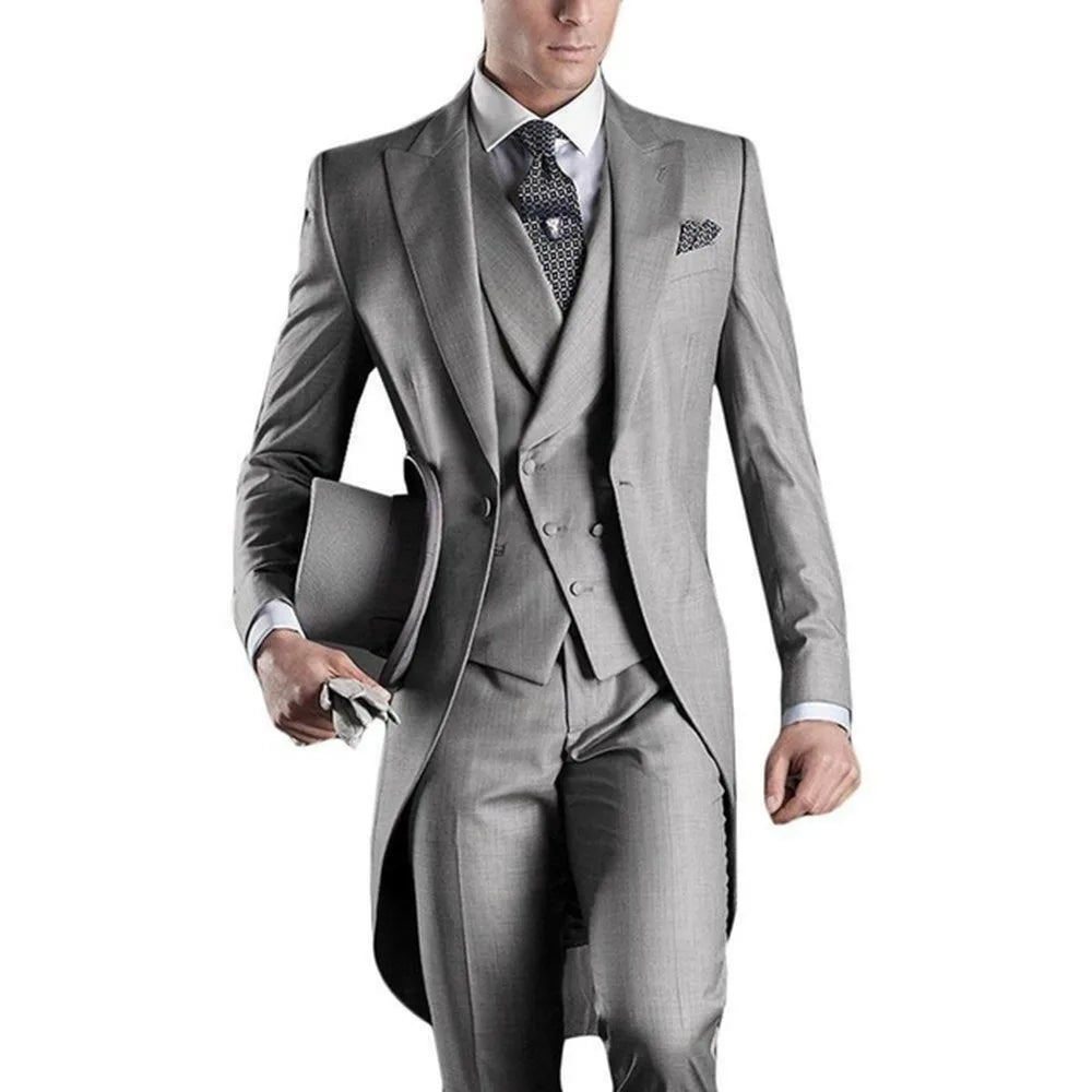Custom Tailcoat Suits for Men - White/Black/Grey/Burgundy
