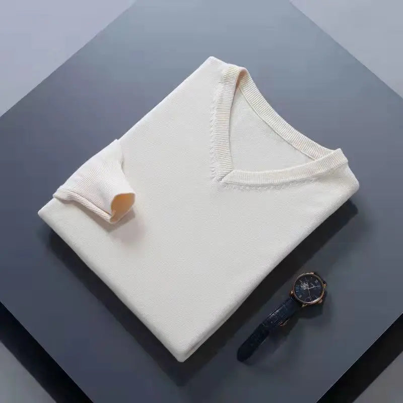 Classic V-Neck Cashmere Blend Pullover
