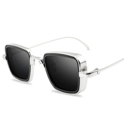 Men's Rectangle UV400 Retro Steampunk Sunglasses