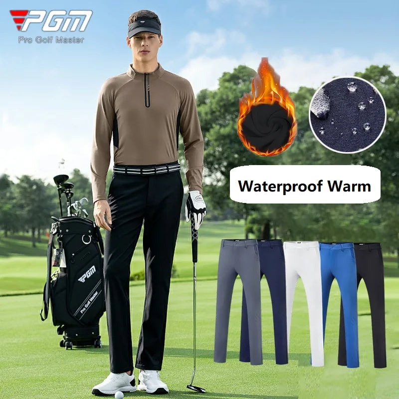 winter golf pants, men's golf trousers, cold weather golf pants, golf trousers, slim fit golf pants, waterproof golf trousers